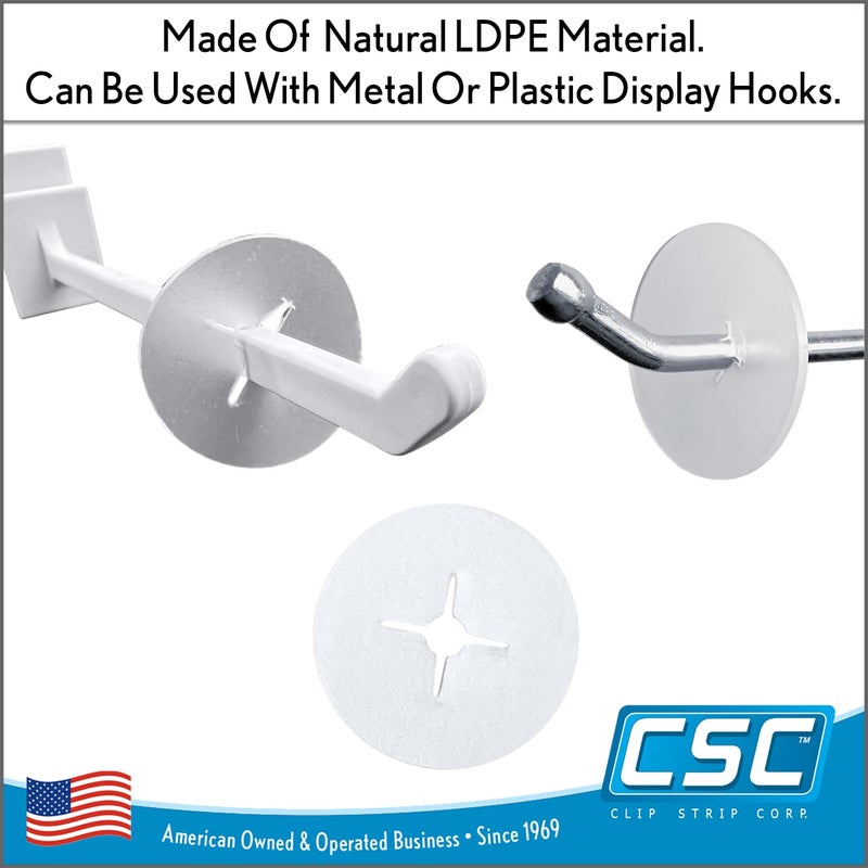 Clip Strip Display Hook Product Stop, 100 Pack, Product Stoppers for Display Hooks, 1" Diameter, Give Display Hooks a Full & Organized Appearance - Image 3